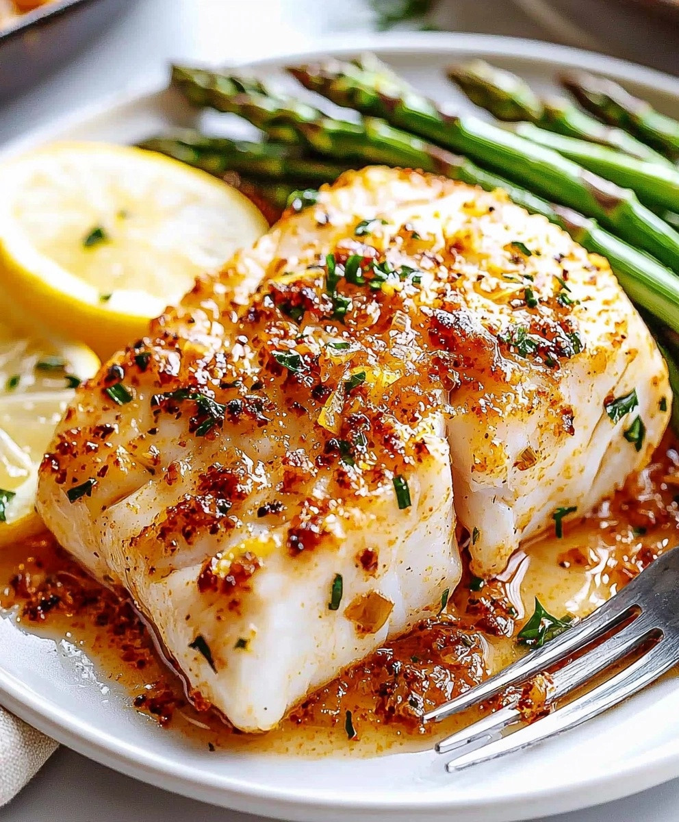 Garlic Cod with Lemon Asparagus