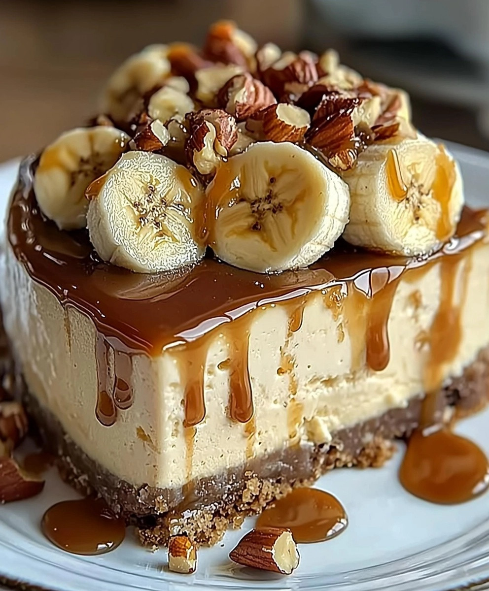 Banana Caramel Nut Cheesecake