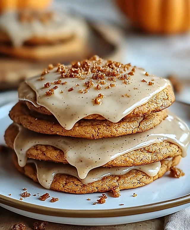 Pumpkin Cookies with Icing