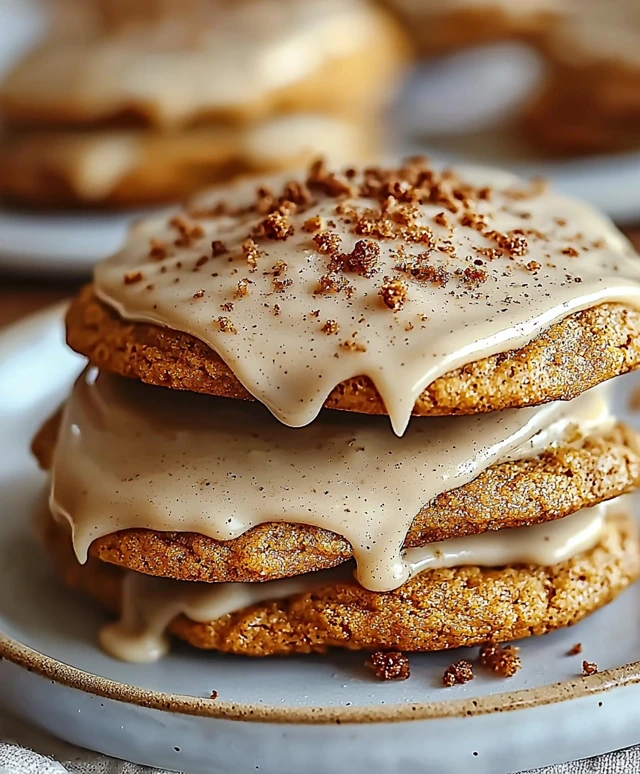 Pumpkin Cookies with Icing
