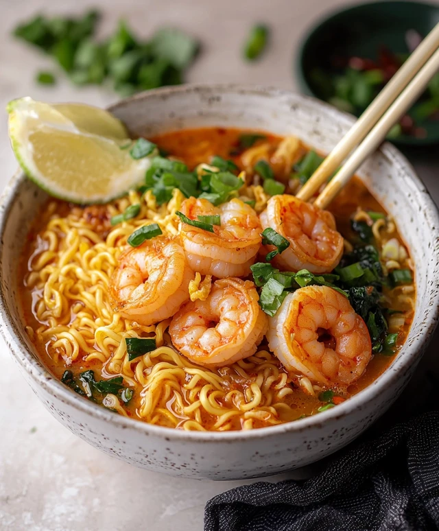 Spicy Shrimp Ramen Dish