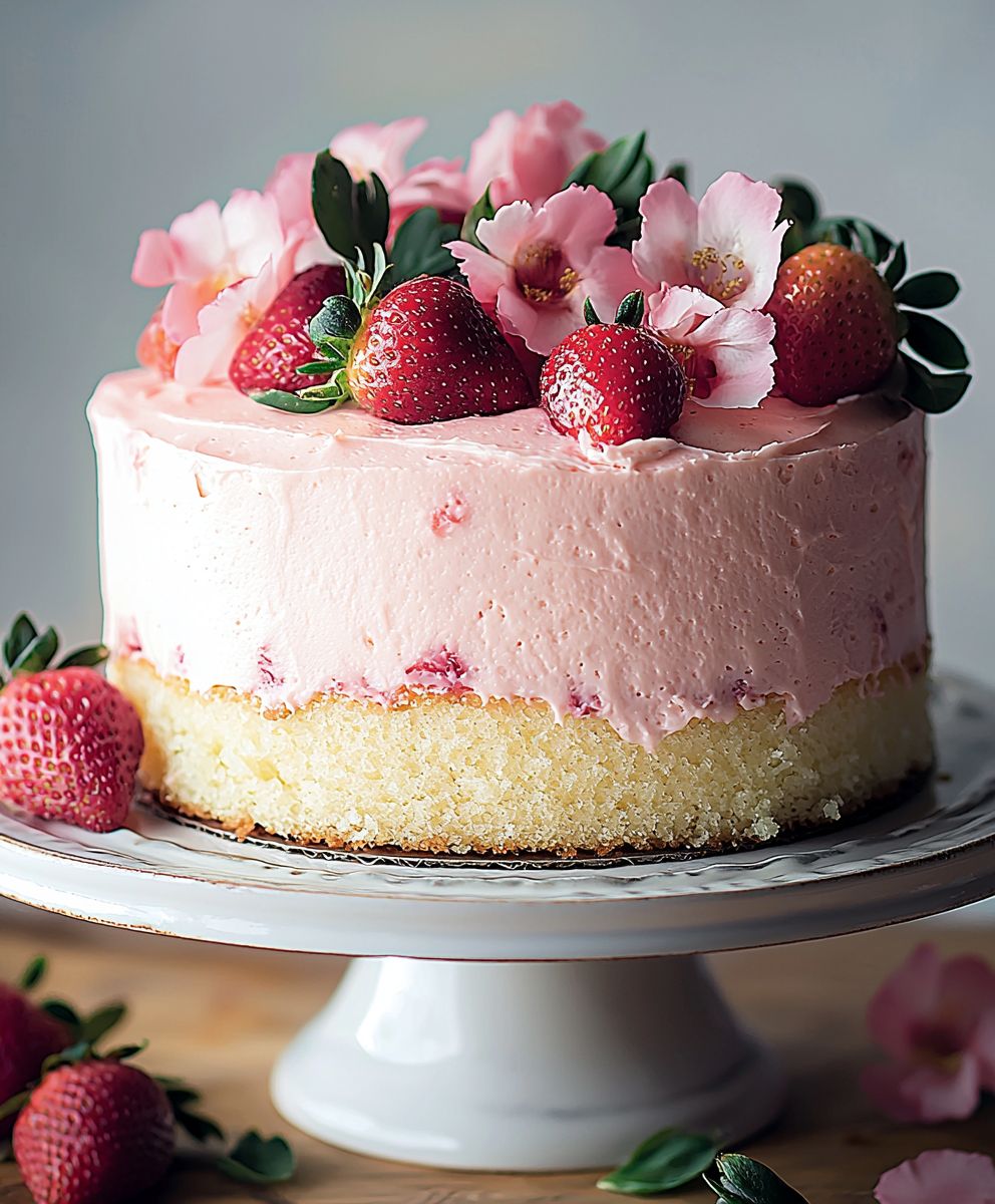 Vanilla Bean Strawberry Cake
