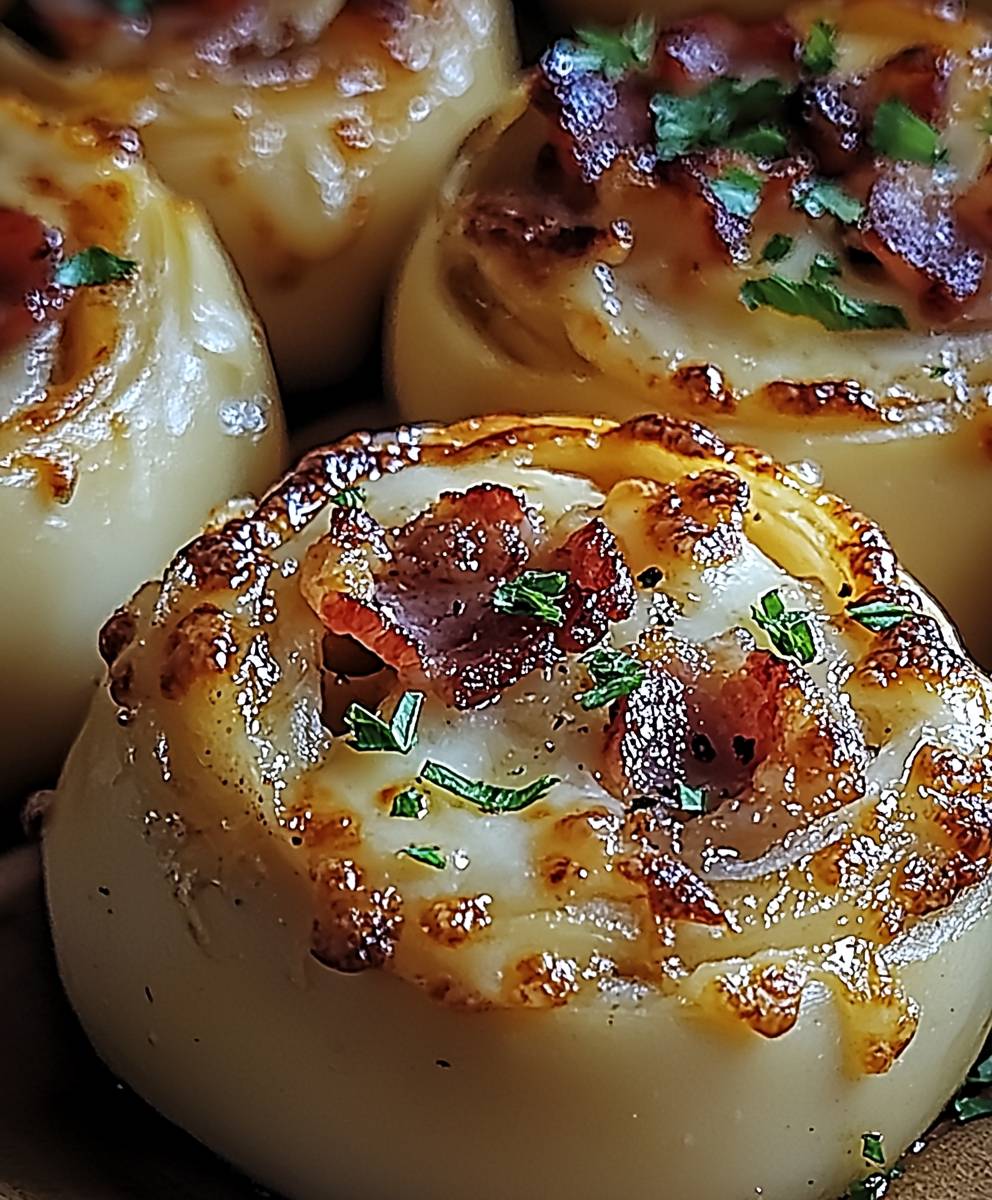 Garlic Butter Bacon Pizza Rolls