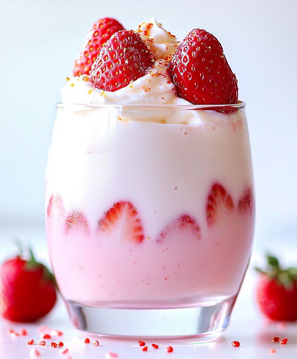 Whipped strawberry milk