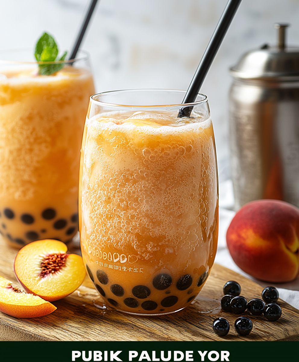 Peach bubble tea