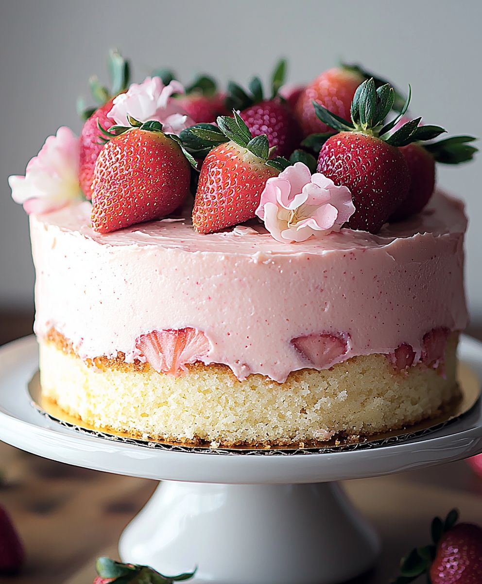 Vanilla Bean Strawberry Cake