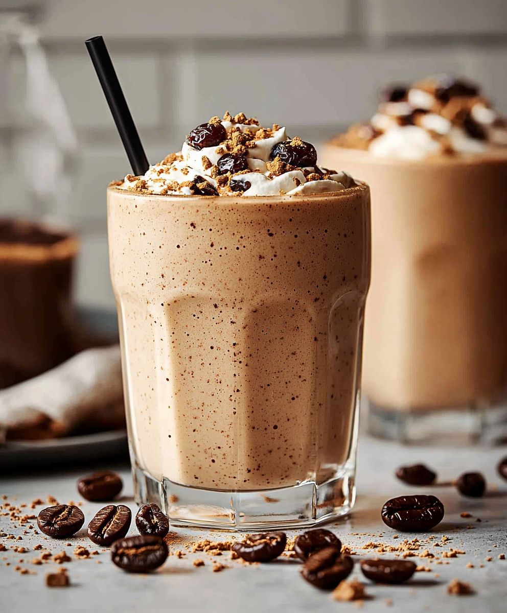 Tahini date coffee smoothie