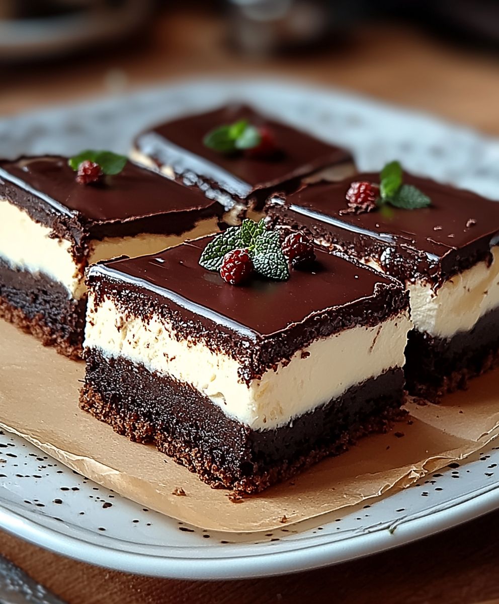 Chocolate cream slice