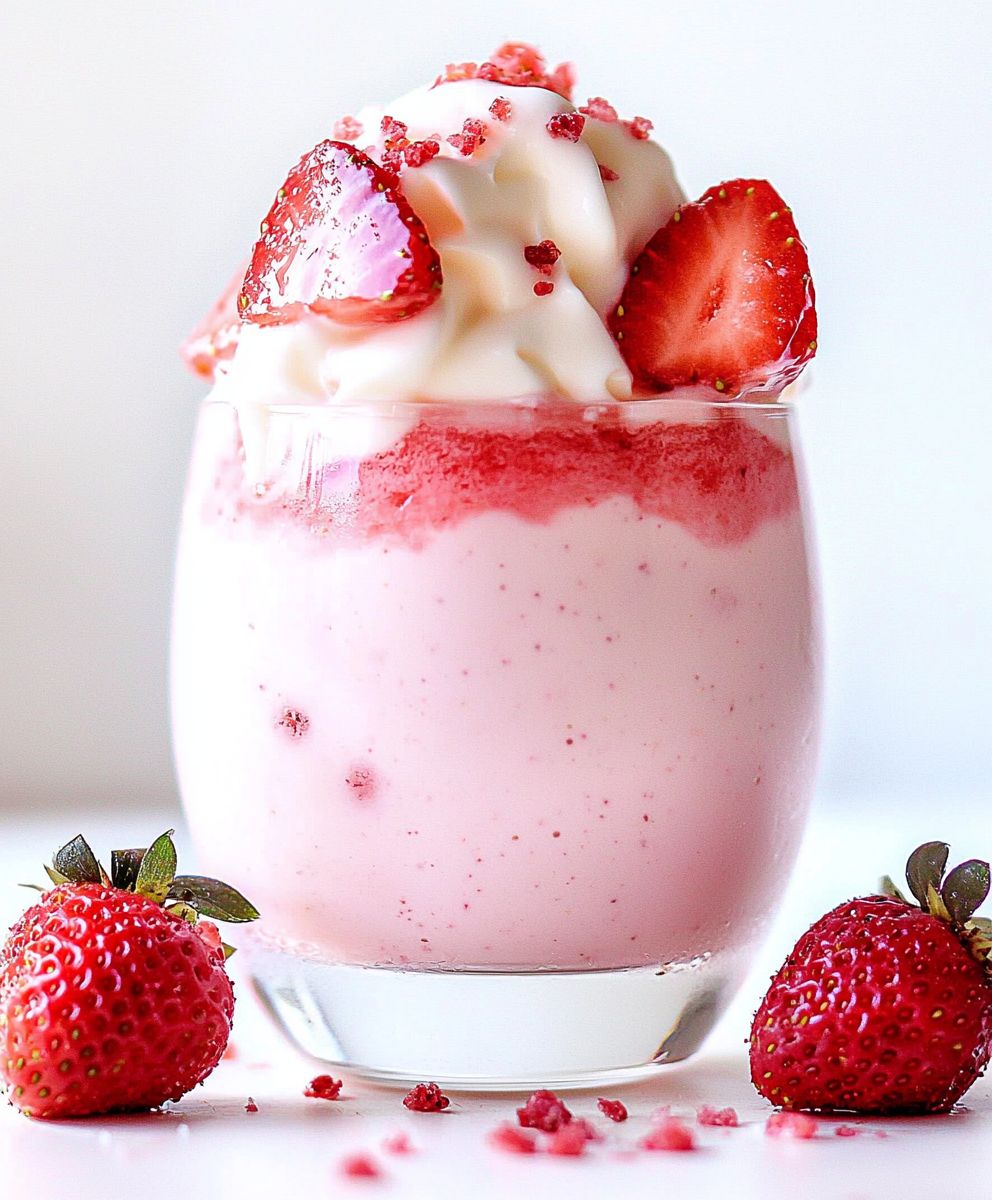Whipped strawberry milk