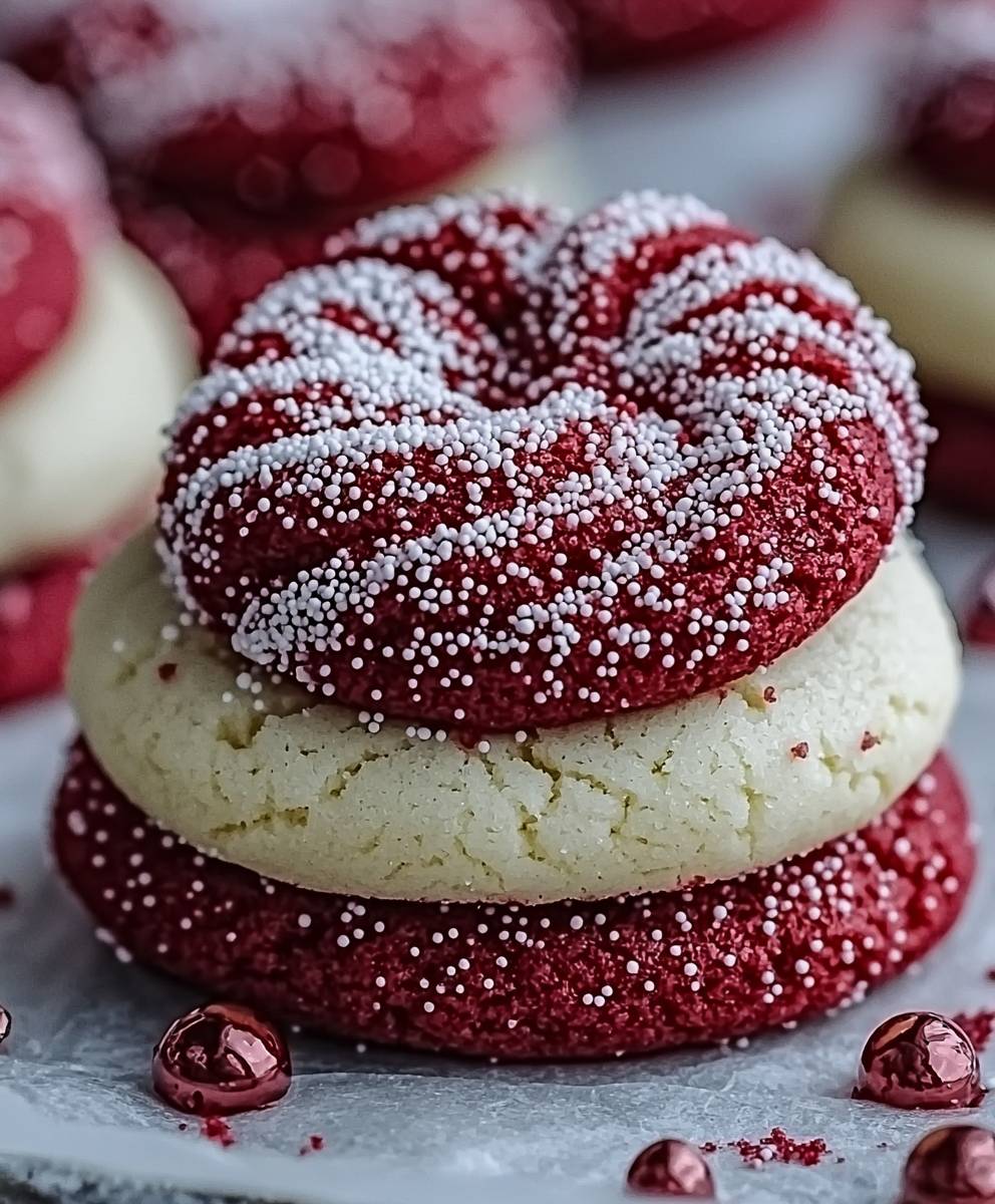 Peppermint Red Velvet Cookies