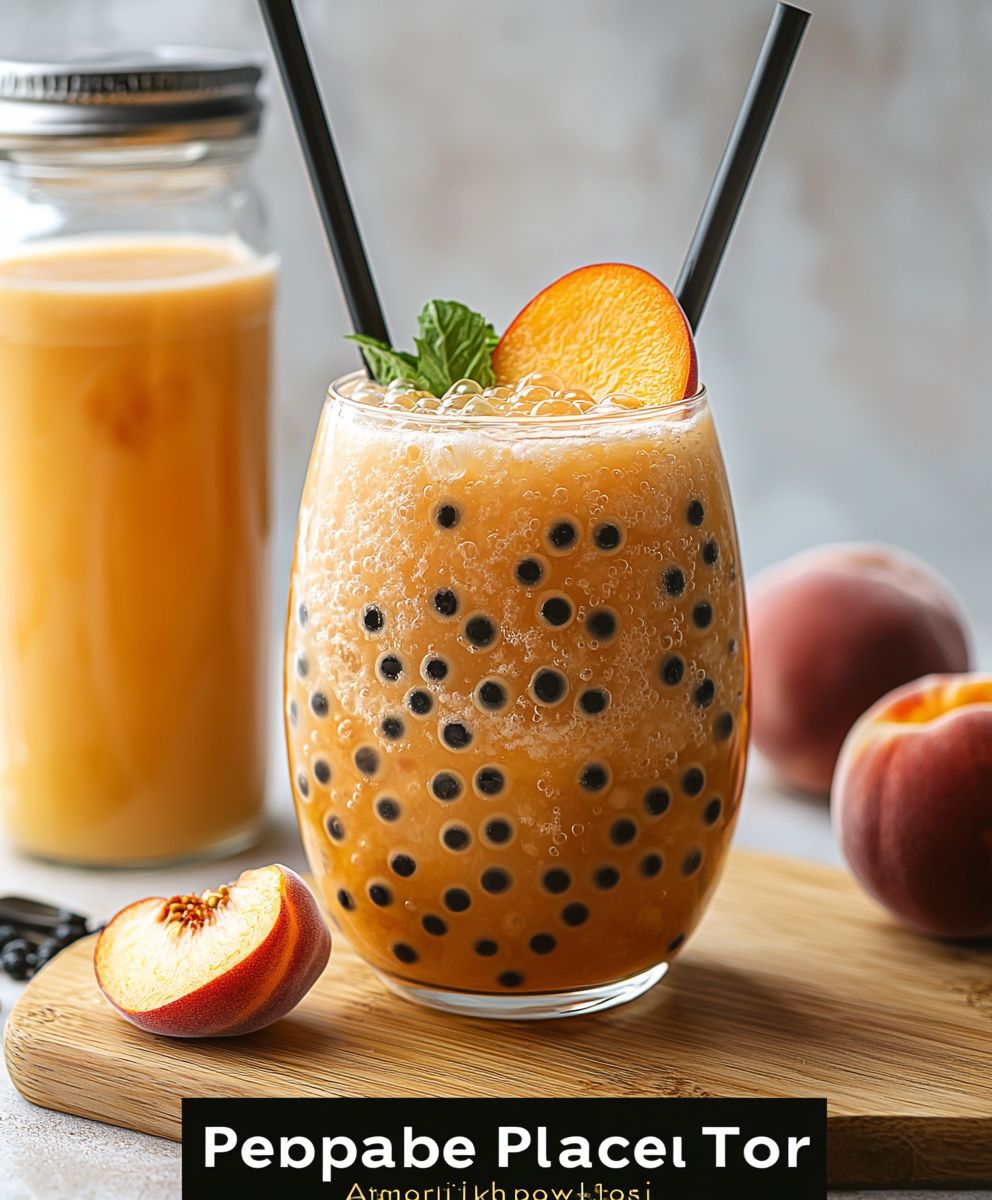 Peach bubble tea