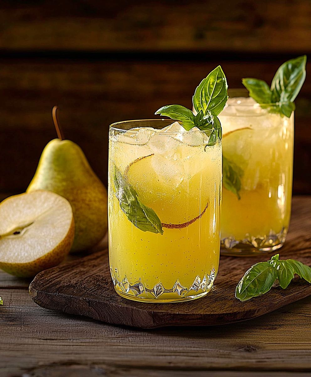 Pear Basil Lemonade