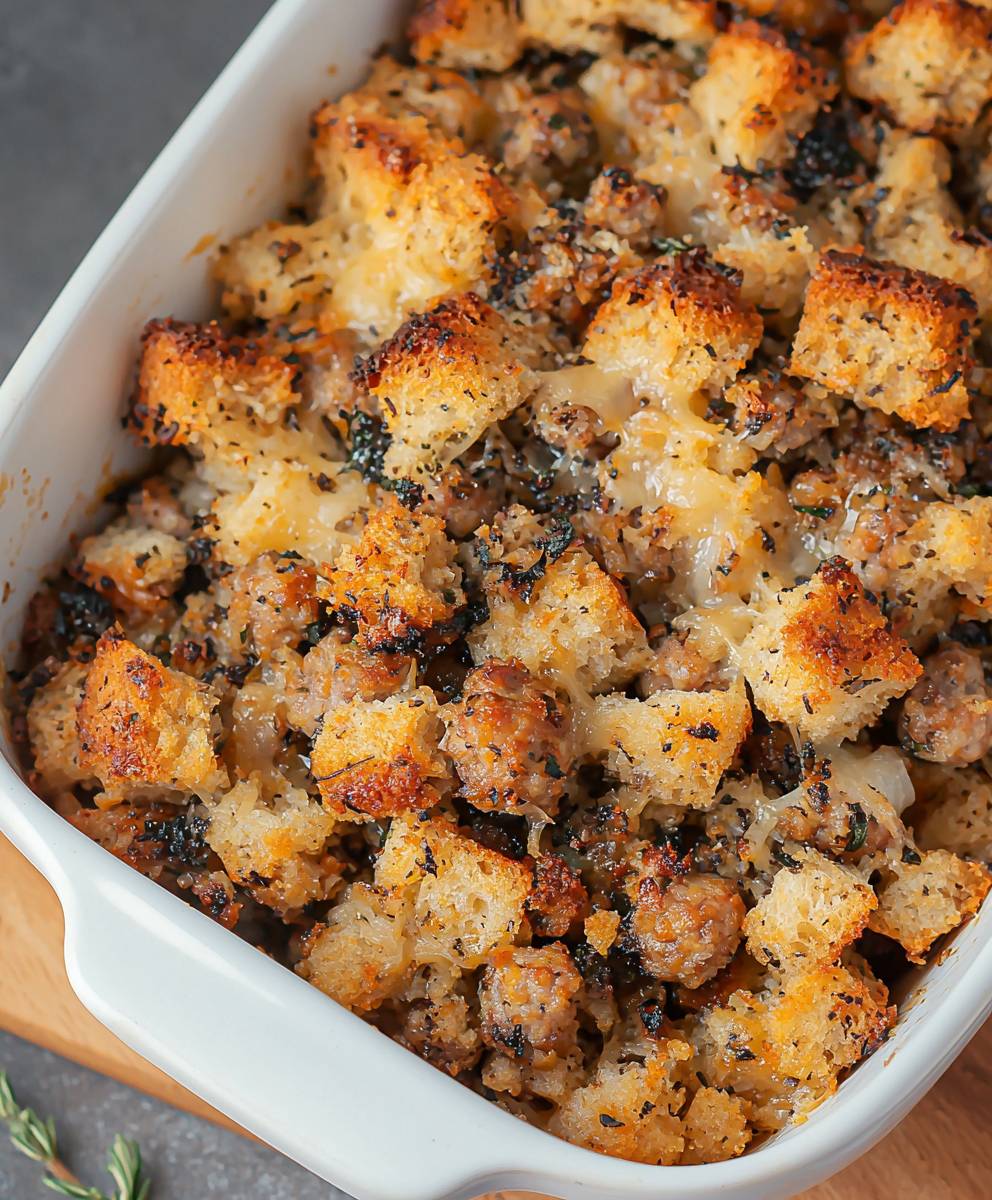 Sourdough sausage stuffing