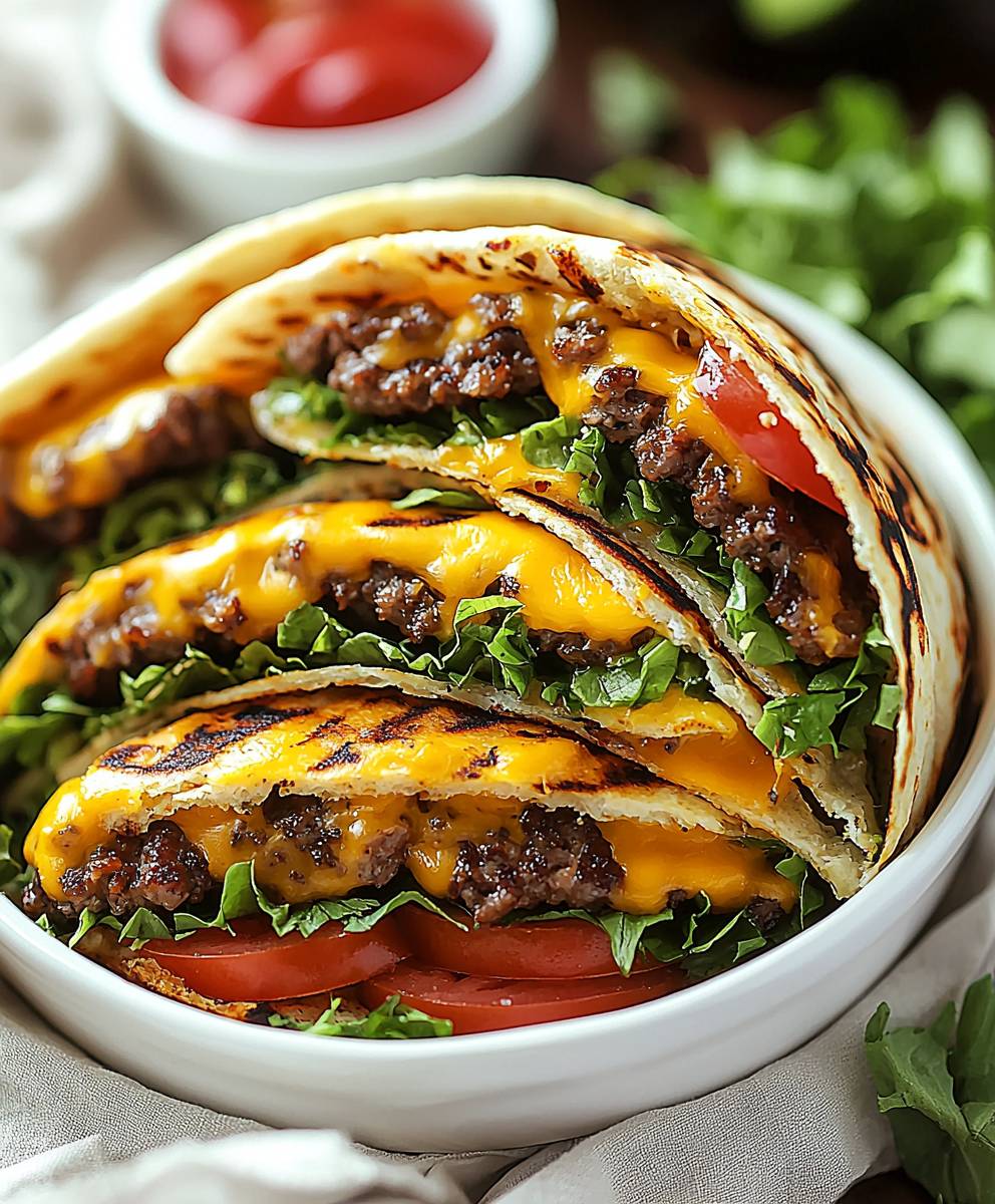 Grilled Cheeseburger Wraps