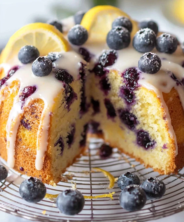 Blueberry Lemon Sponge Cake
