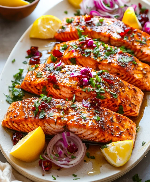 Honey Harissa Salmon Dish
