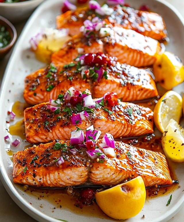 Honey Harissa Salmon Dish