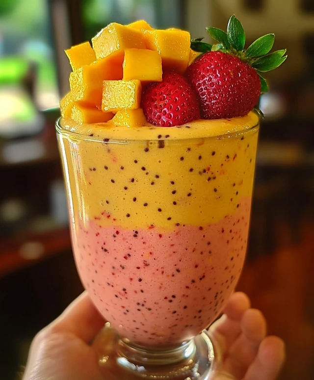 Tropical Strawberry Mango Smoothie
