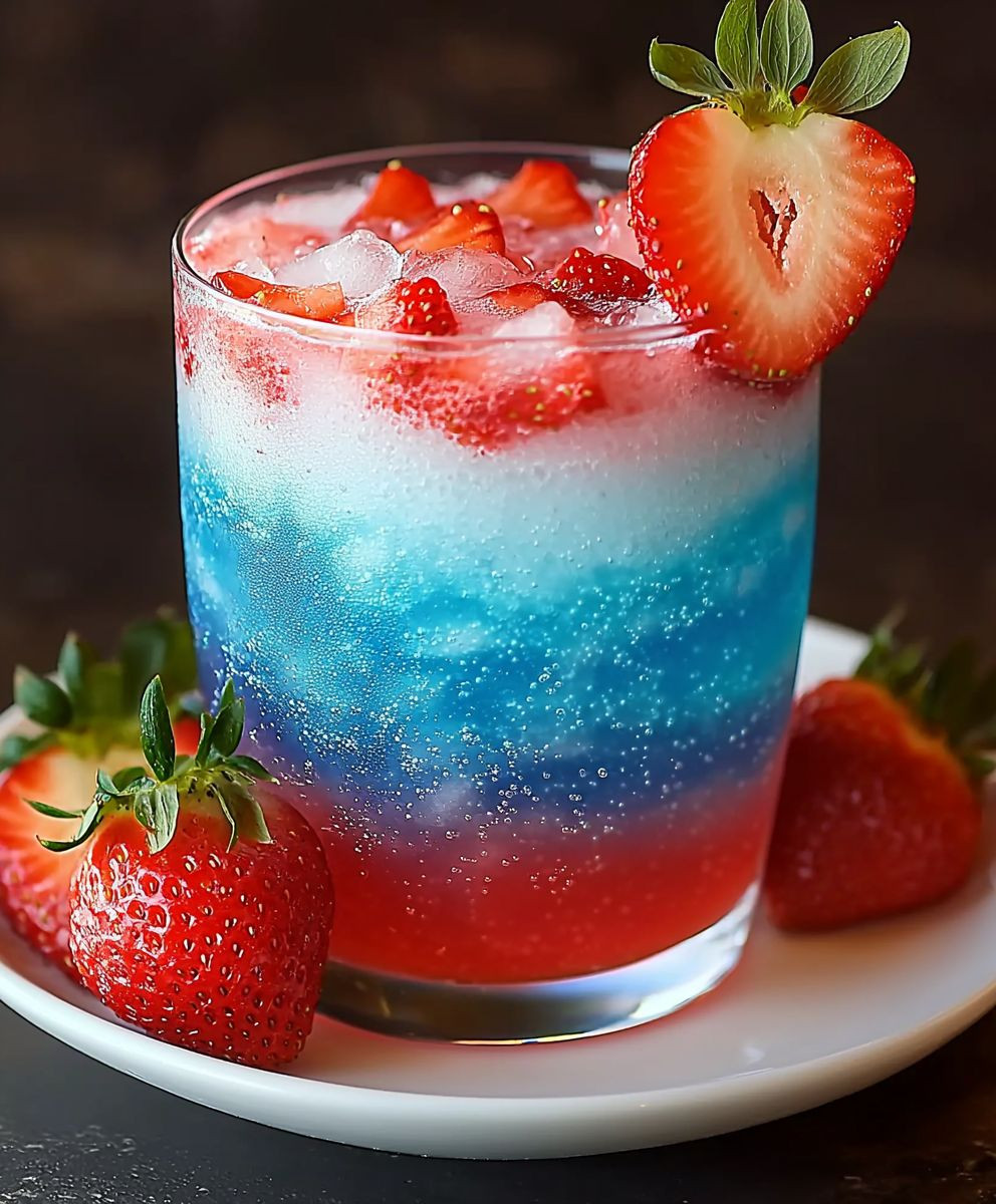 Patron Strawberry Blue Hawaiian Cocktail