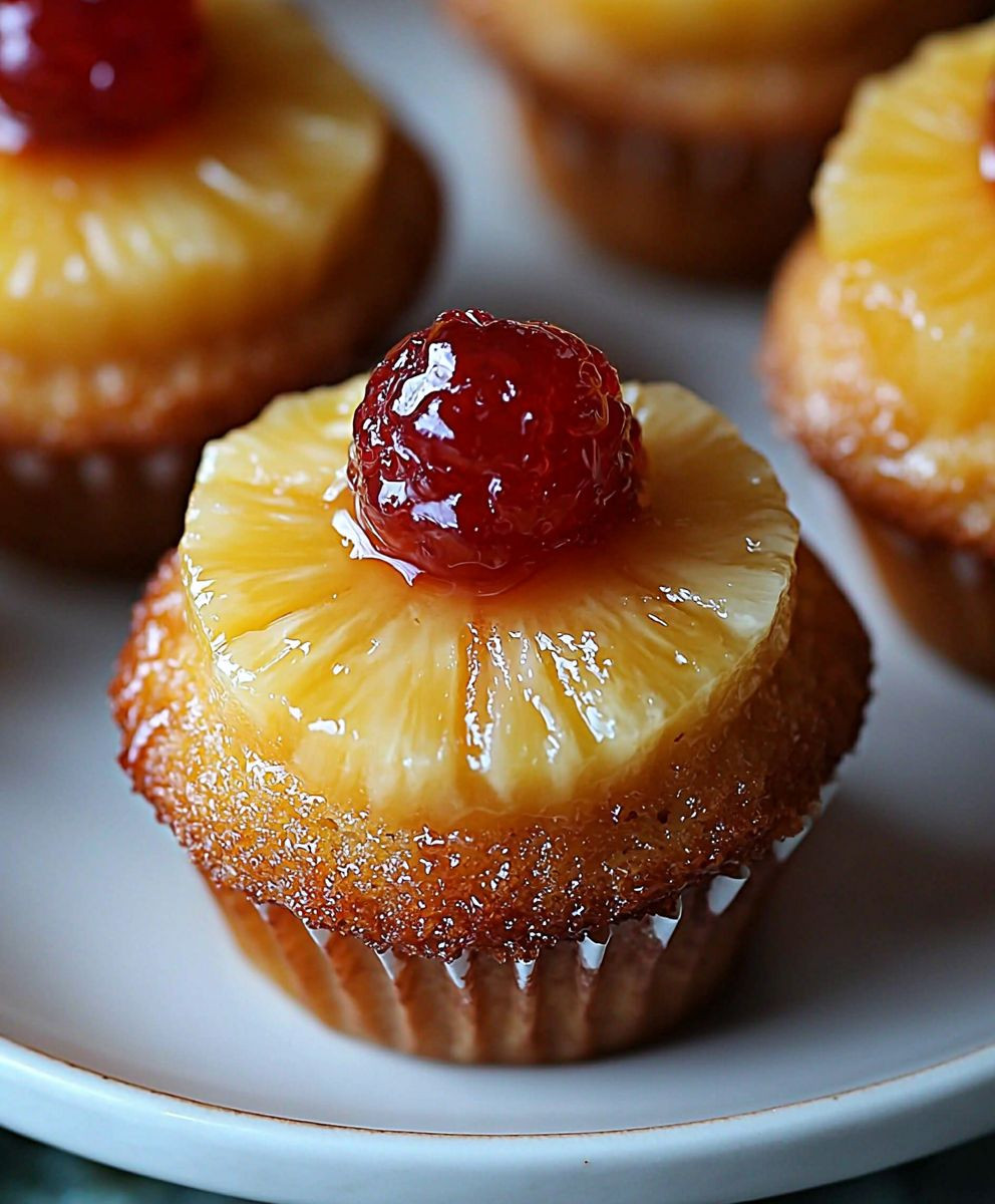 Pineapple upside down cupcakes