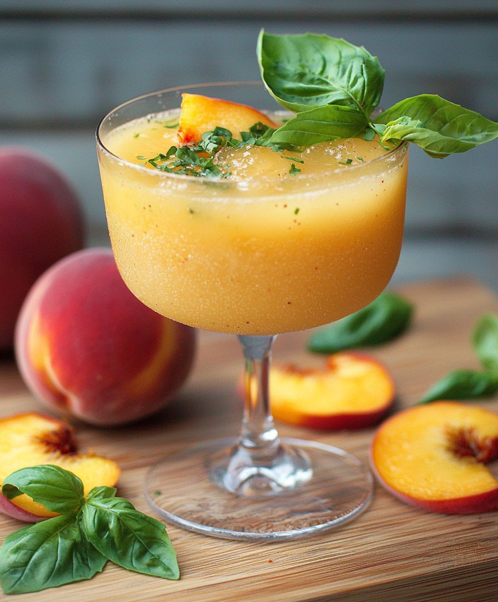 Peach Basil Margaritas
