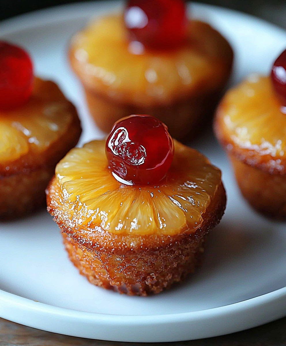 Pineapple upside down cupcakes