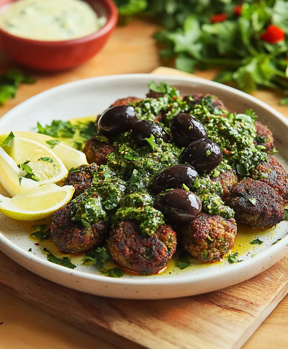 Falafel with Black Olives Harissa