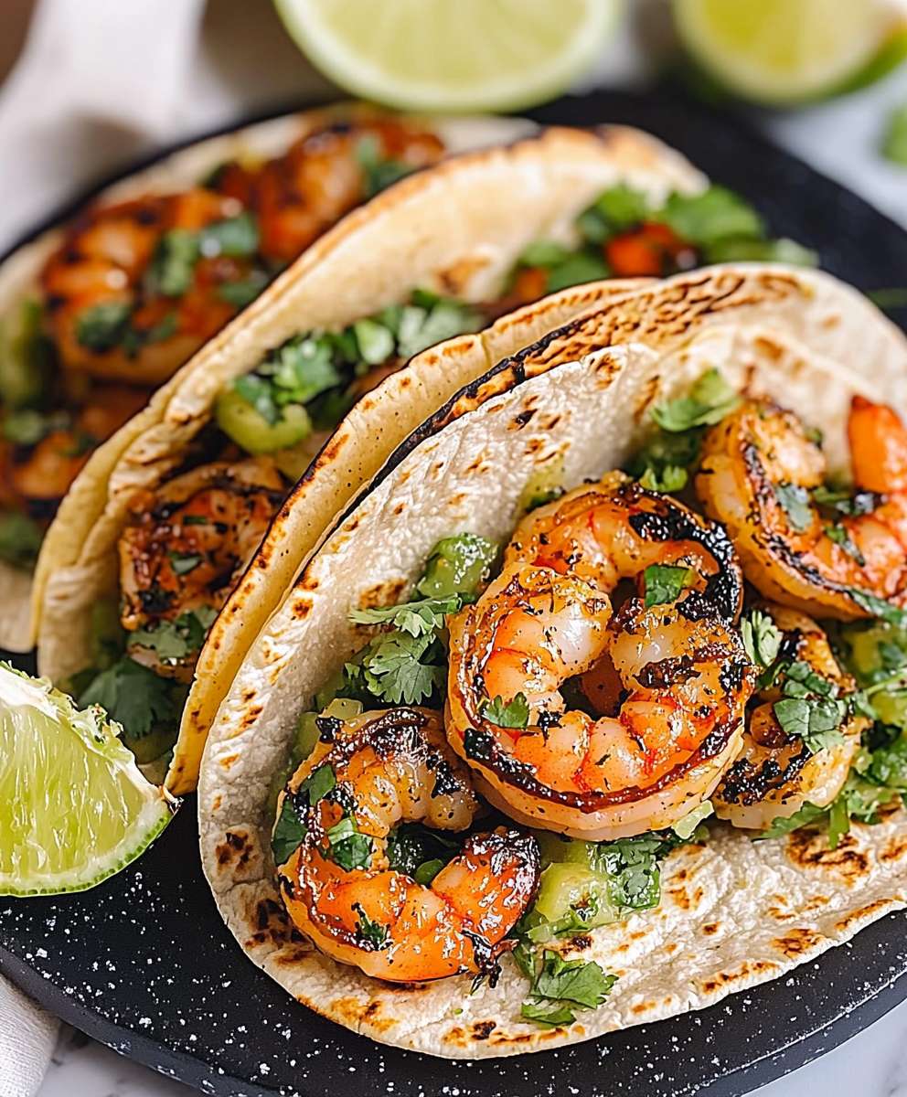 Shrimp tacos cilantro lime