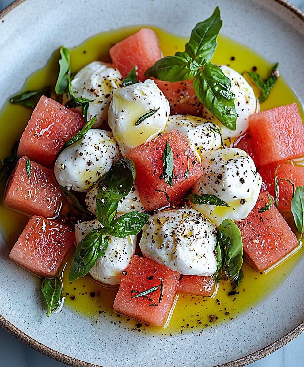 Burrata watermelon salad