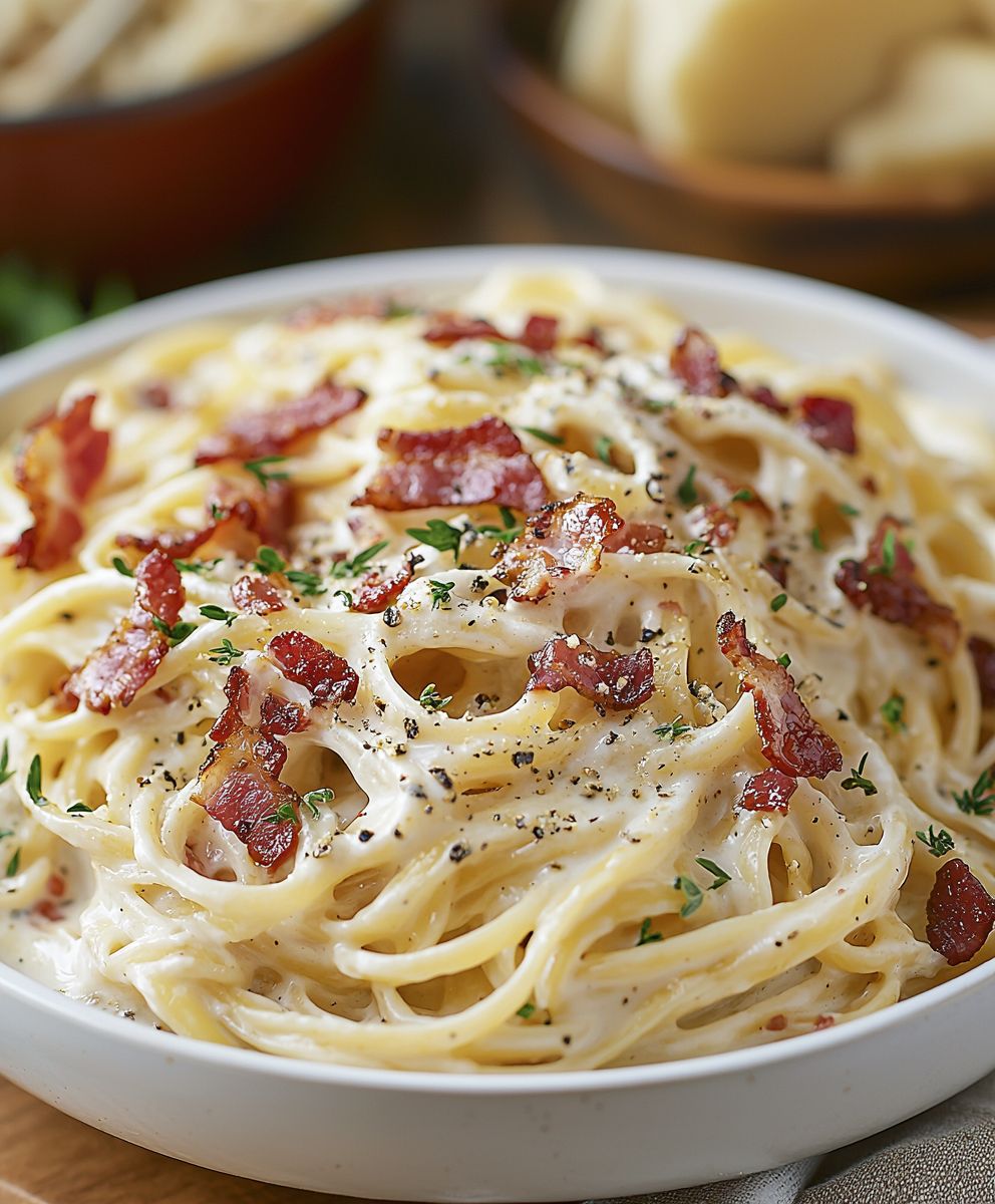 Creamy bacon pasta