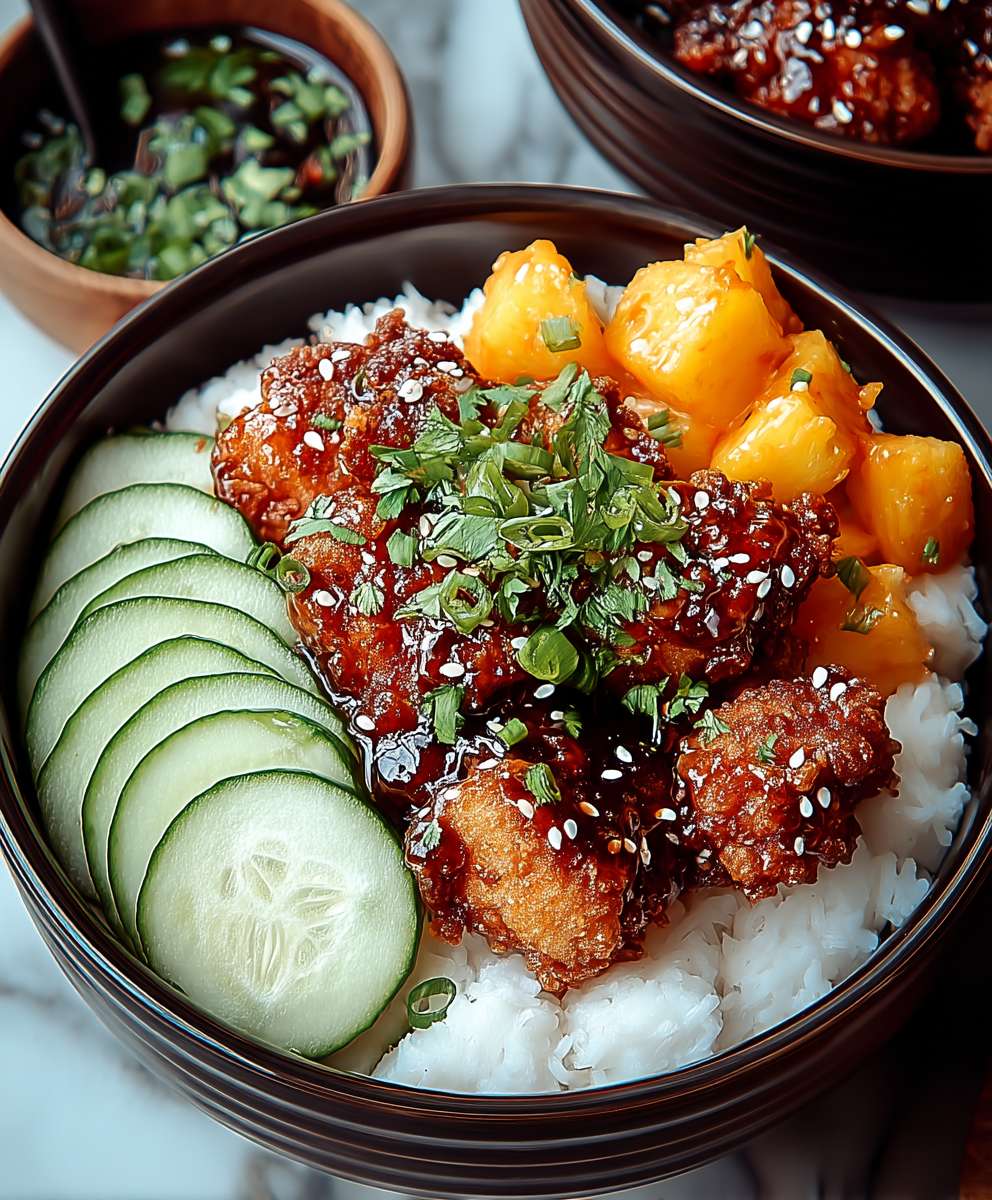 Korean fried chicken bowls