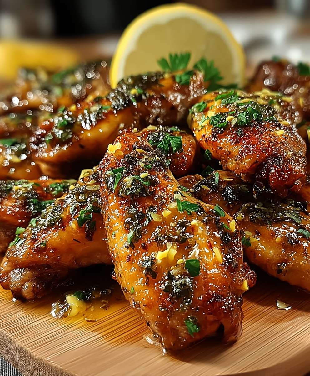 Lemon garlic chicken wings