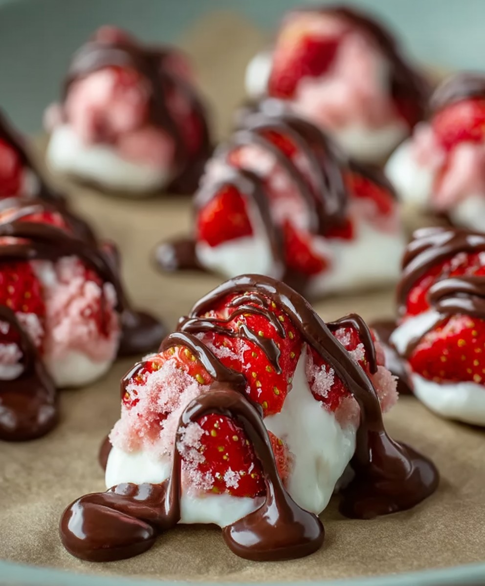 Strawberry chocolate yogurt clusters