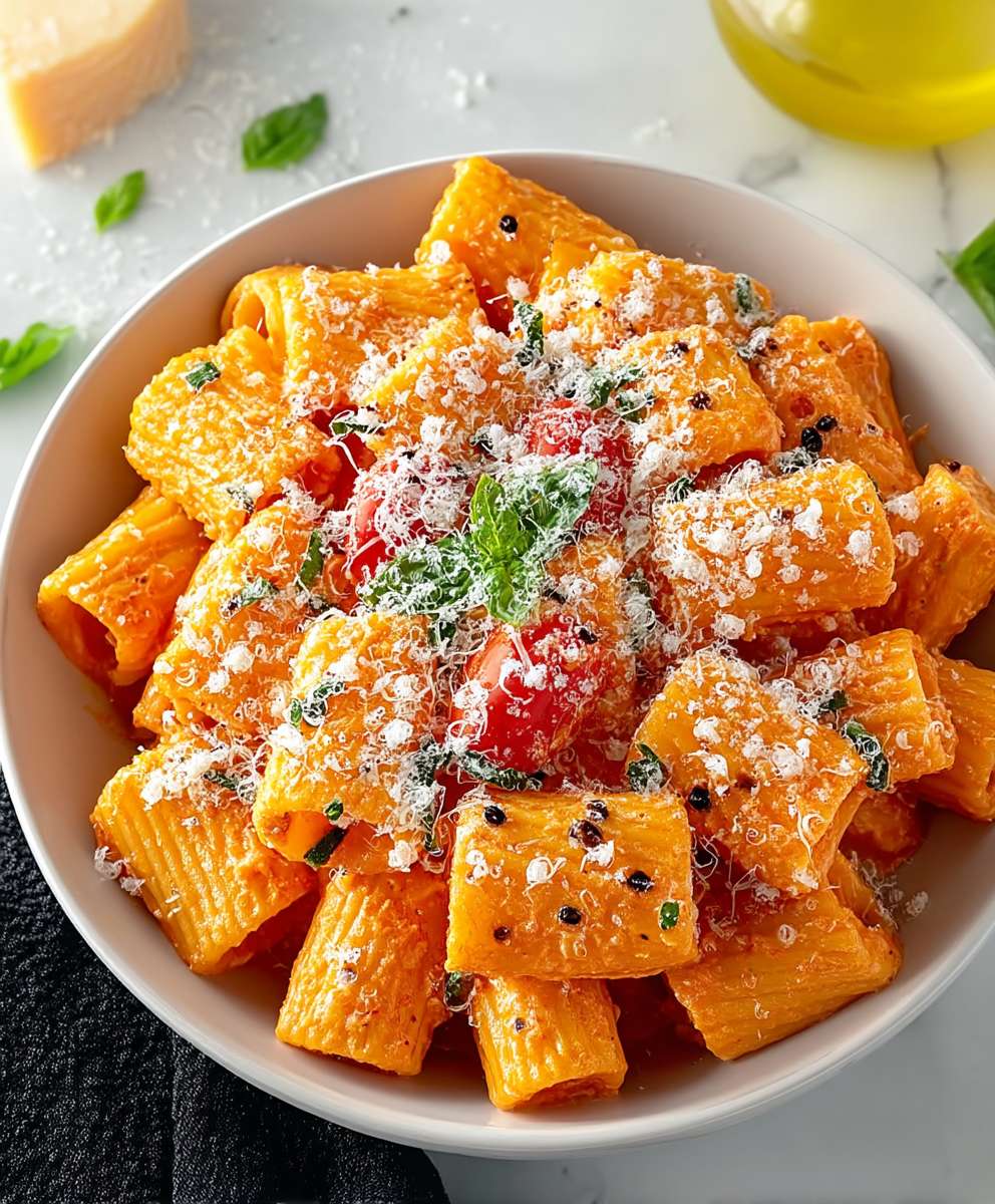 Creamy Tomato Rigatoni Pasta