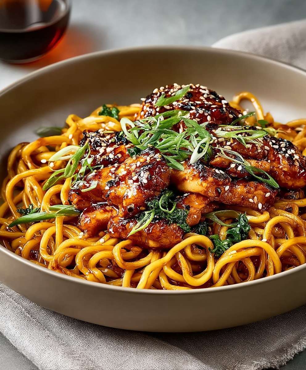 Honey Garlic Chicken Noodles