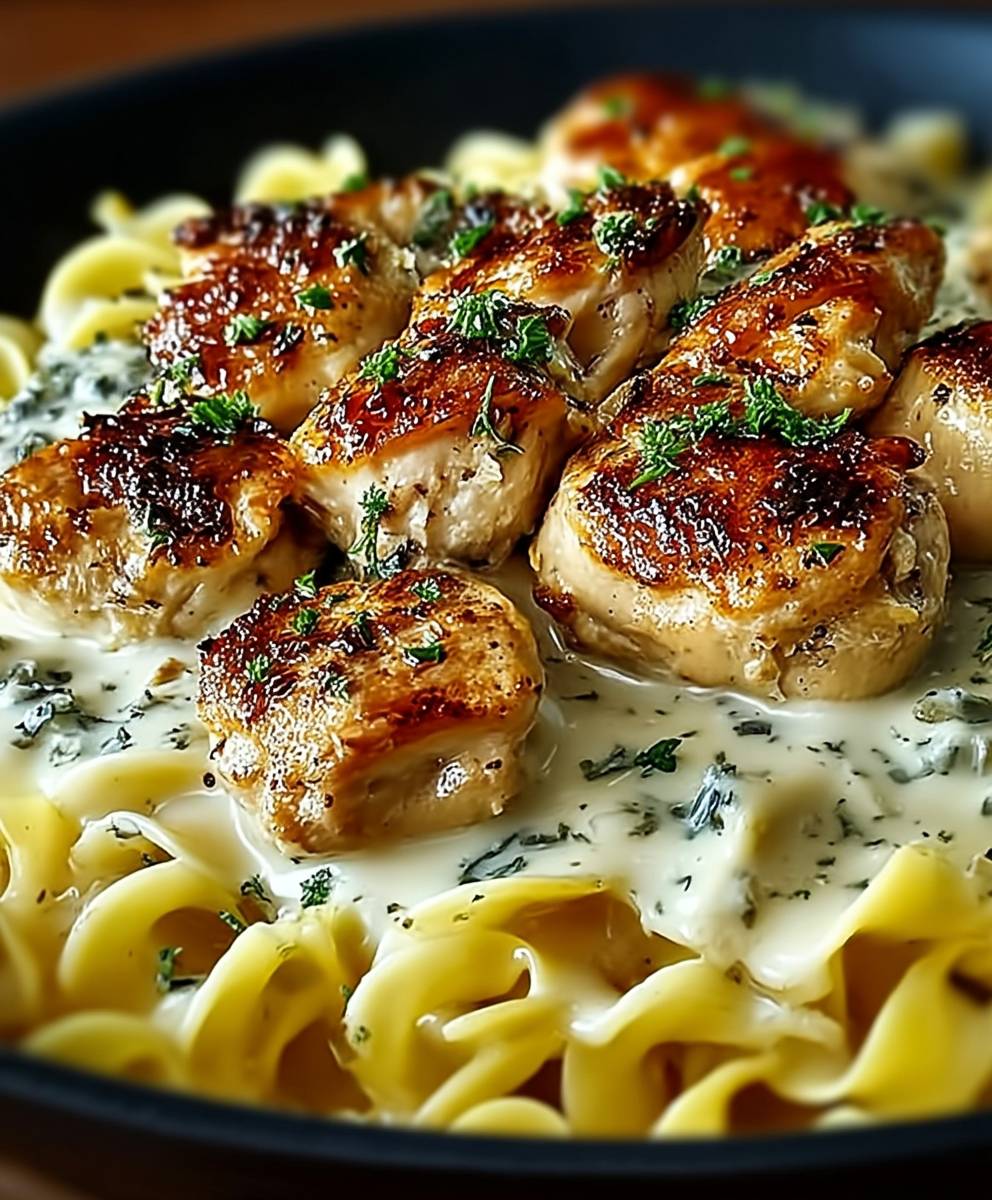 One pan chicken noodles