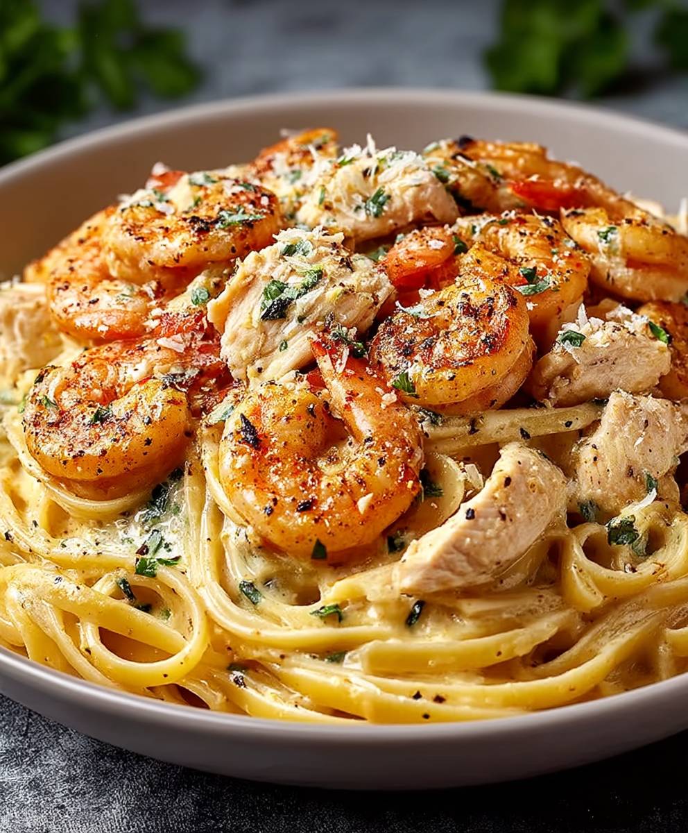 Cajun Shrimp Chicken Pasta