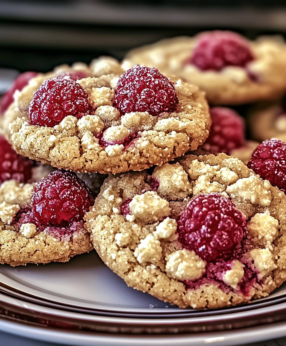 Raspberry Crumble Cookies