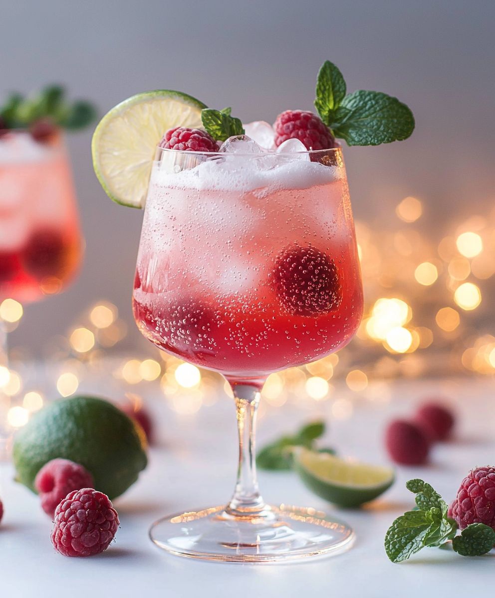 Raspberry Lime Fizz Mocktail