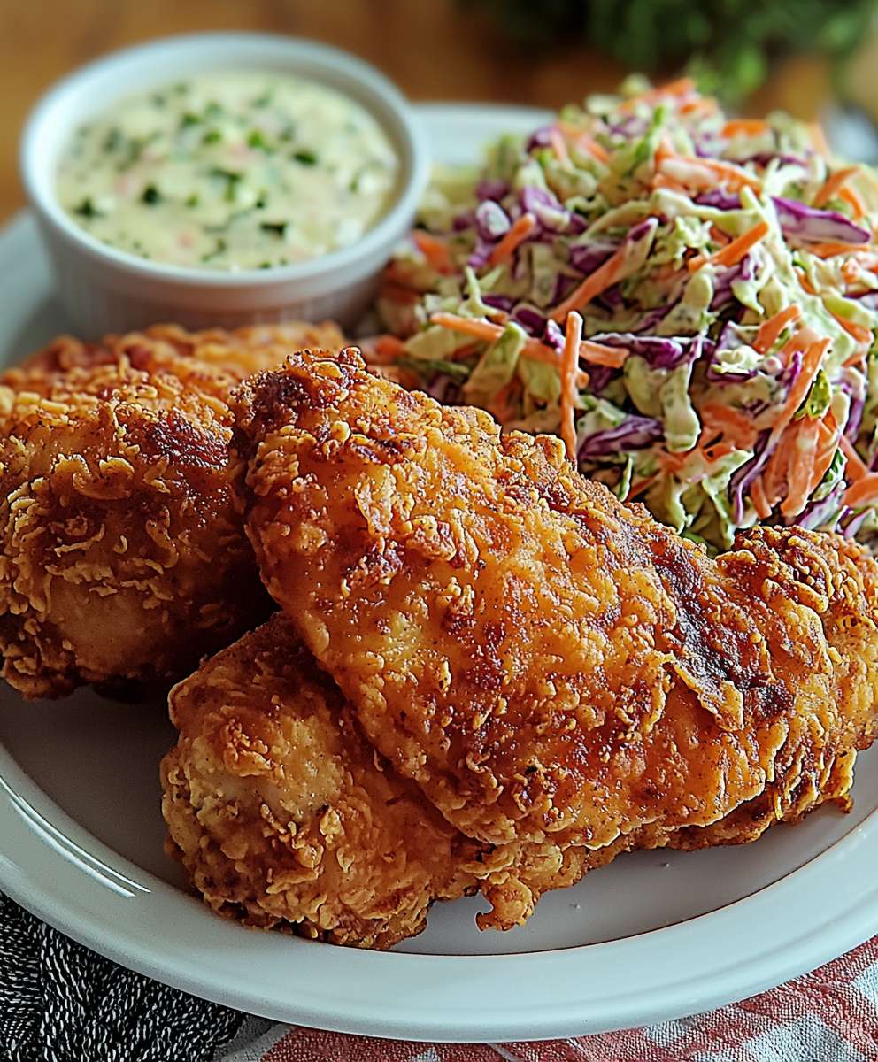 Oven Fried Chicken Coleslaw