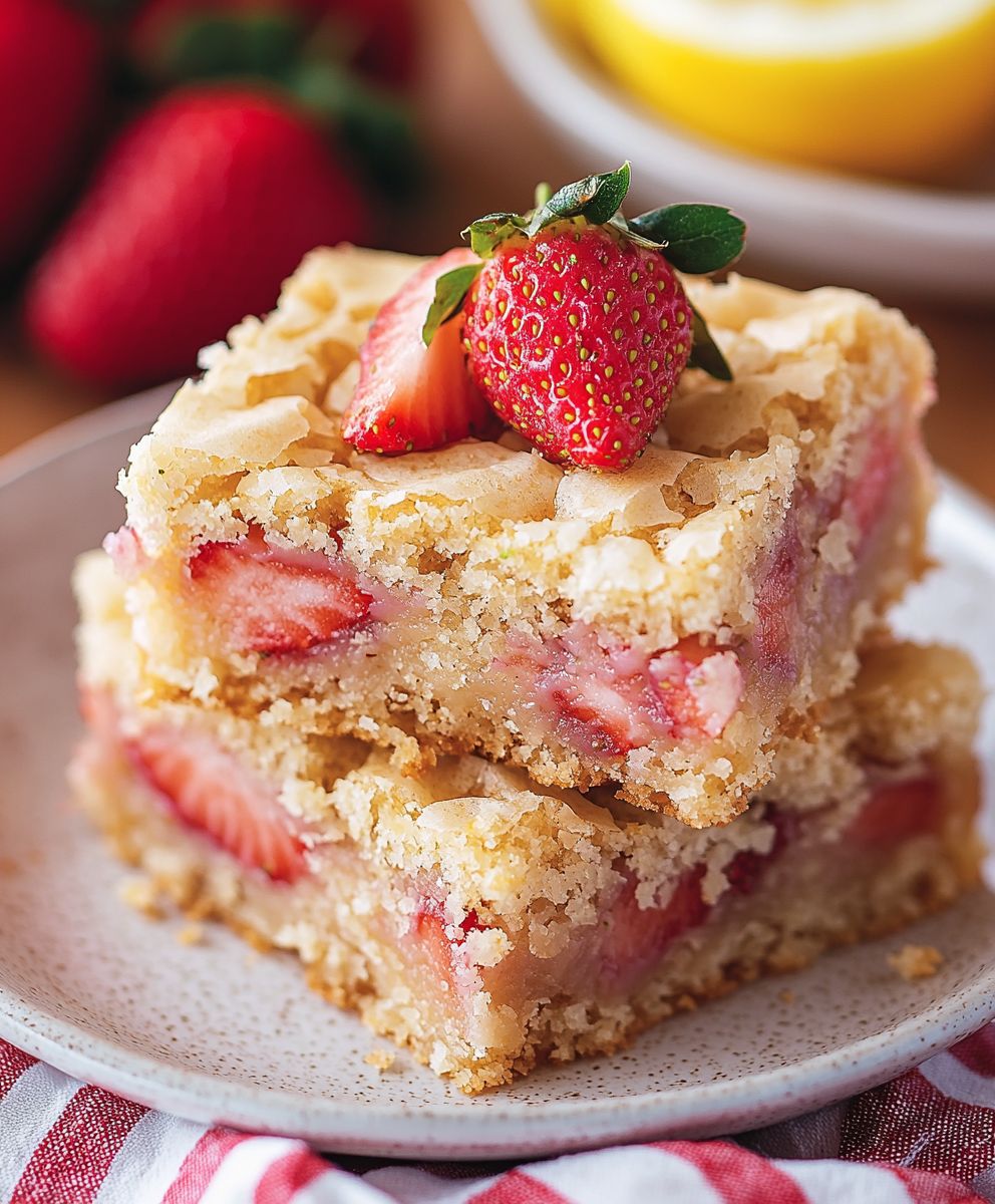 Strawberry Lemon Blondies