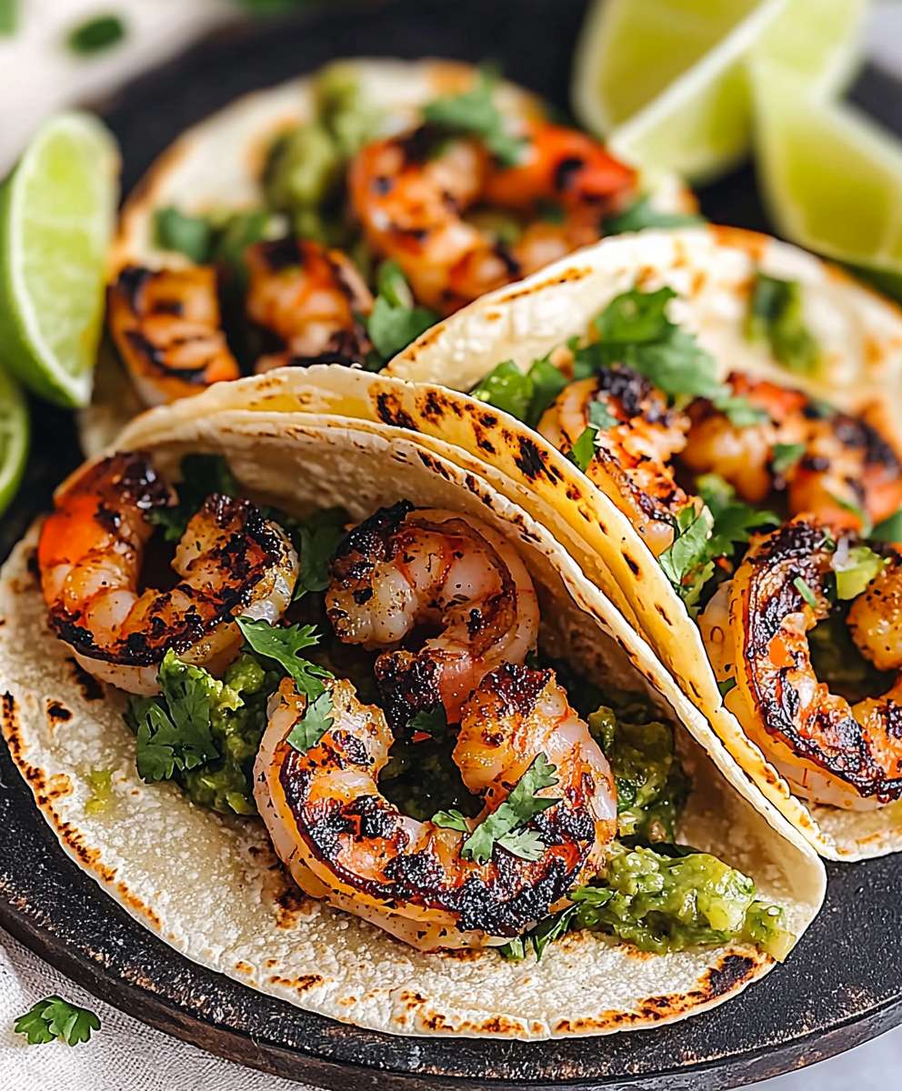 Shrimp tacos cilantro lime