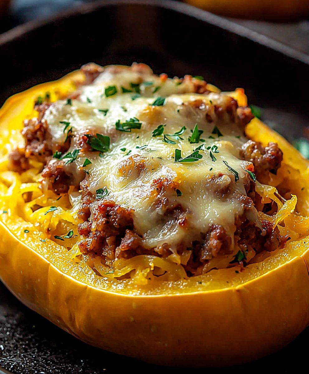 Sausage Stuffed Spaghetti Squash