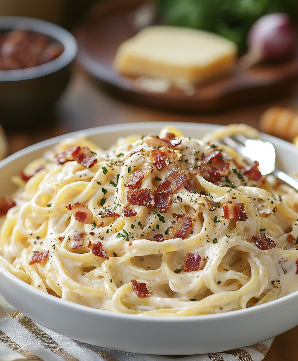 Creamy bacon pasta