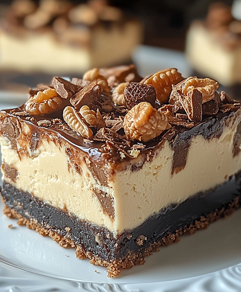 Reeses Butterfinger Cheesecake Bars