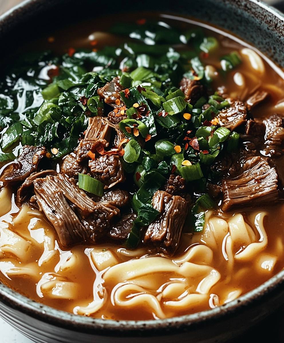Spicy short rib noodle soup