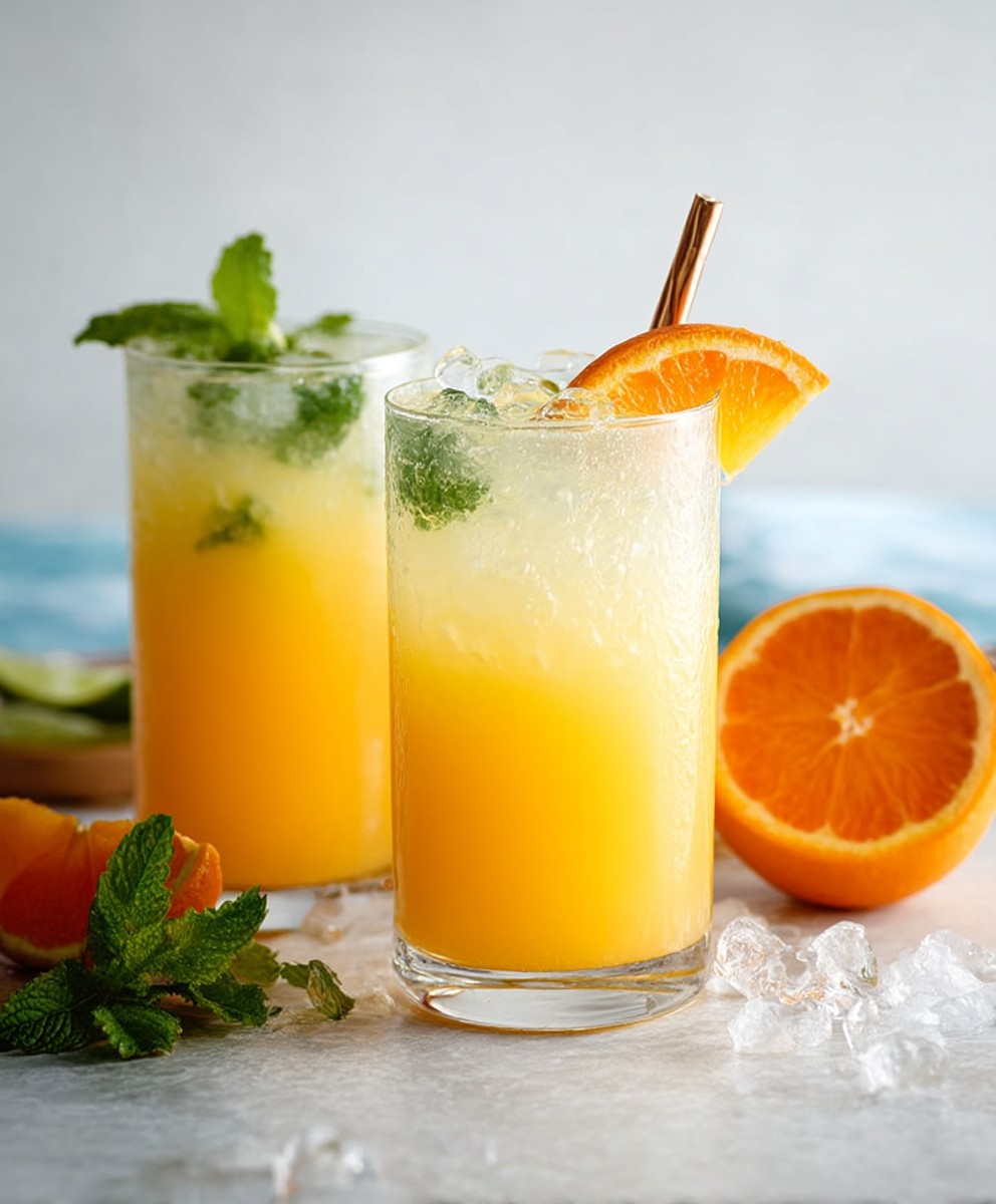 Orange coconut water drink