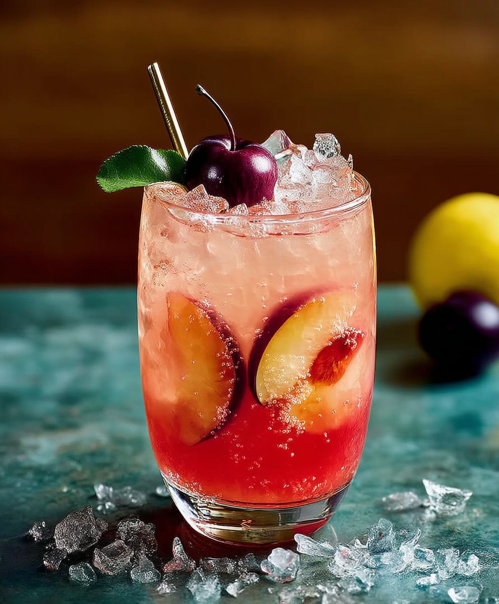 Autumn plum cocktail