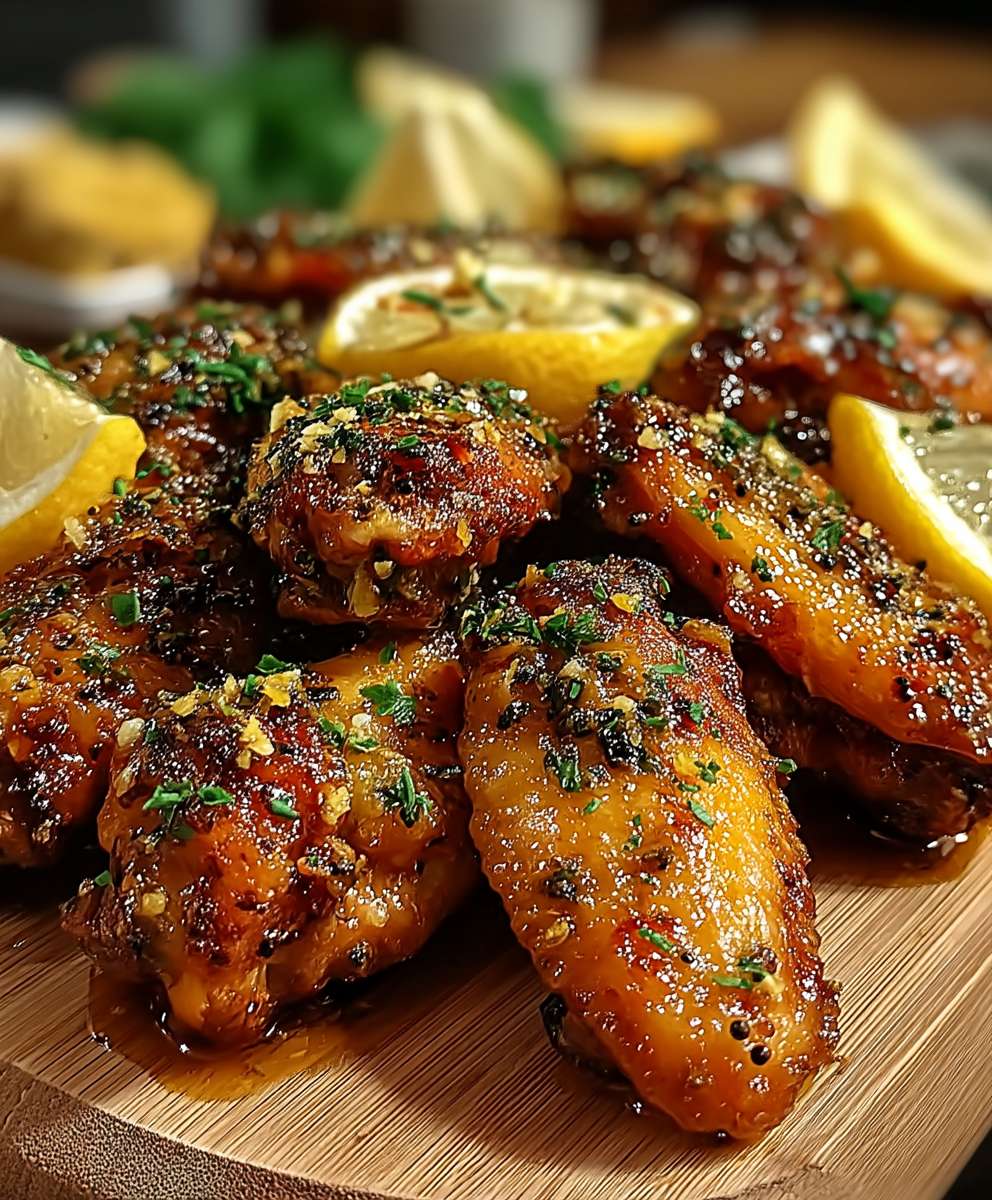 Lemon garlic chicken wings