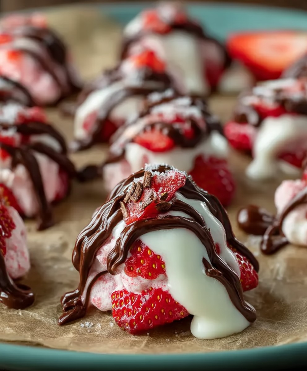 Strawberry chocolate yogurt clusters